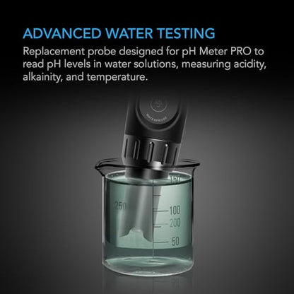 AC Infinity Replacement Probe for pH Meter PRO Kit, Measures Acidity, Alkalinity, and Temperature with ±0.01 pH Accuracy, for Water Hydroponics Plants, Gardening, Aquariums, Swimming Pools - size: Replacement Probe PRO Kit