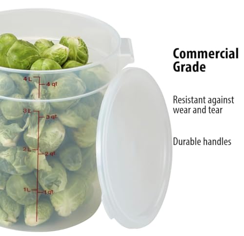 Ultra-Durable, 4 Quart Food & Fermentation“Container + Airtight Lid Set”(2 Pack) BPA-Free Storage for Kimchi, Pickles, Bulgogi, Ribs,Made in USA