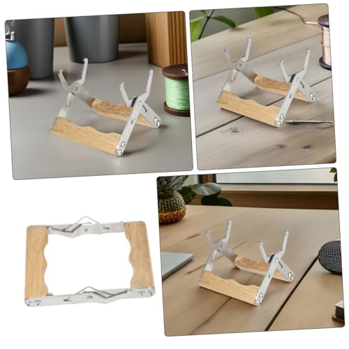 Veemoon 4pcs Beehive Frame Gripper Metal Frame Holder Tool with Wood Handle for Beekeeping Inspection and Hive Harvesting Equipment