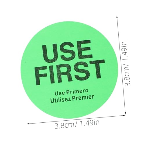 1 Roll Light Green Permanent Adhesive Food Inventory Control Labels Accurate Food Labeling Stickers for Restaurant Canning Use for Refrigerator Safety Management