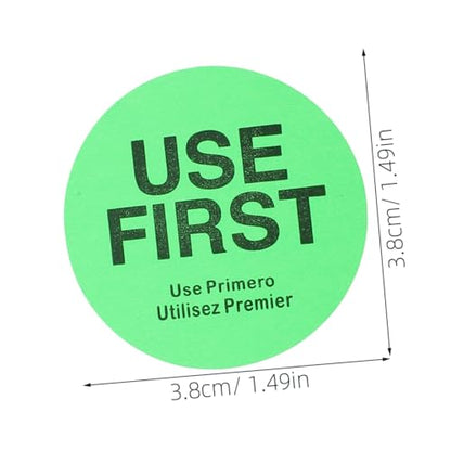 1 Roll Light Green Permanent Adhesive Food Inventory Control Labels Accurate Food Labeling Stickers for Restaurant Canning Use for Refrigerator Safety Management