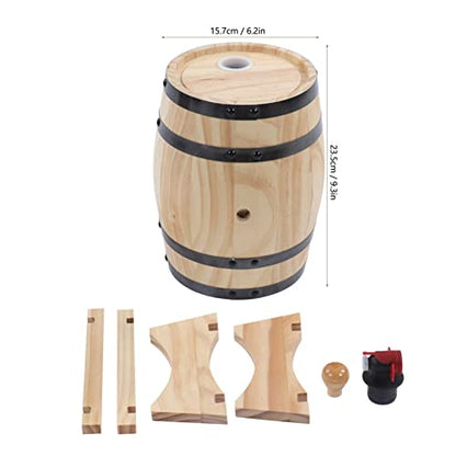 0.79 Gallon Whiskey Aging Barrel with Faucet - Pine Wood Wine Storage Keg for Bourbon, Brandy, Tequila | Large Capacity Retro Dispenser with Bracket | Home Bar, Catering, BBQ Accessory(3L) - size: 3L