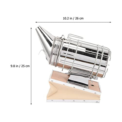 Happyyami Stainless Hive Smoker Beekeeping Tool with Protective Heat Shield for Driving Bees and Fumigation Beekeeping Equipment for Beginners