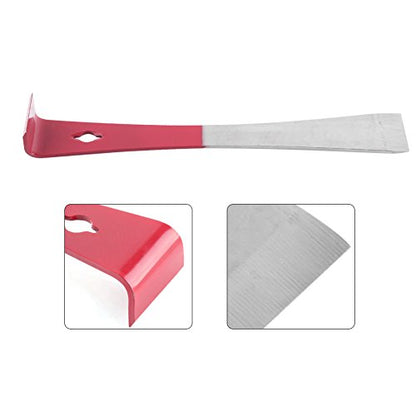 Beehive Scraper,Stainless Steel Beekeeping Scraper Frame Equipment Hive Tool for Beekeepers (Red + Silver)