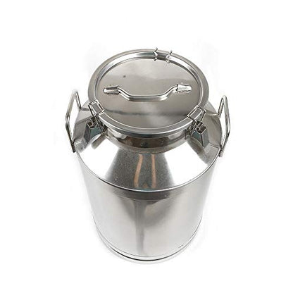 Milk Can with Sealed Lid, Stainless Steel Milk Transport Cans Wine Pail Bucket Tote Jug Pot Oil Liquid Storage Barrel with 2 Handles Sealed Silicone Anti-Leak Ring Lock Belt 60L 15.85 Gallon - color: 60l