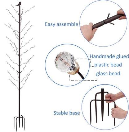7.2FT Tall Wine Bottle Trees Stand for Garden Decorative, Rustproof Metal Bottle Tree Holder, Holds Up to 15 Bottles (Bronze)