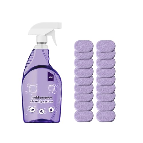 Oven Cleaner Spray with 18 Concentrated Tablets - Powerful Degreaser for Stovetop, Grill, Kitchen Grease, Bathroom, Multi-Surface Cleaning, Safe & No Harsh Fumes (Upgraded Formula)