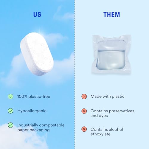 BLUELAND 100% Plastic-Free Dishwasher Detergent Tablets, 120 Count, Free & Clear, Eco-Friendly Dishwashing Pods, Cuts Grease & Stuck on Food, Rinses Clean for Streak-Free Shine - size: 120 Count (Pack of 1)