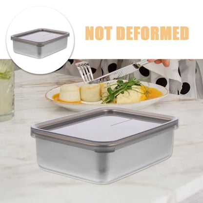 Cabilock Cheese Storage Container with Airtight Lid for Fridge Compact Fresh Box for Bacon Lunch Meat and Butter Food Preservation Organizer 5.31X3.93X1.77In
