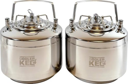 Refillable Keg Set - 3.5 gallon combined capacity, Stainless Steel Kegs for Beer, Cocktails, Mixed Drinks, Cider, Seltzer, Ball Lock, Quick Disconnects 1.75 gal or 6.5 liters or 228 oz each - size: Pair - 3.5 gallons