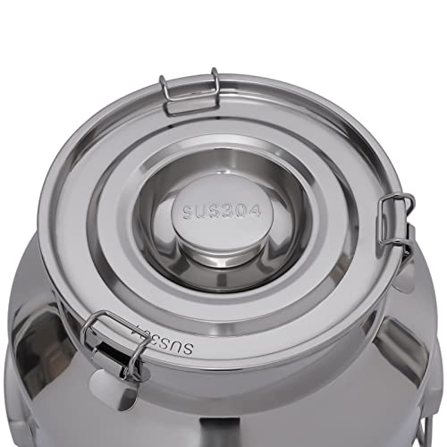 28L/7.4gal Milk Can with Spigot - 304 Stainless Steel Water Dispenser Food Storage Container for Liquid & Dry Goods, Wine Pail Bucket Metal Tote Jug for Kitchen, Farm - size: 28 liters (7.4 gallons)