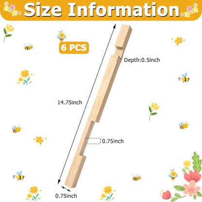 DECYOOL 4 Pieces Beehive Entrance Reducer, Wooden Hive Entrance Reducer | 10 Frame Beehive Supplies with 2 Size Openings Control Warm and Ventilated for Keep Out Honey Robbers Beekeeping Supplies