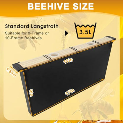 Bee Feeder 3.5L 2 Pack, Bee Feeders for Hives with Anti-Drowning Ladders, Easy Install Beehive Frame Feeder for Inside Hives and Syrup Feeding