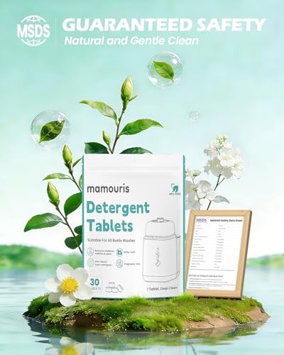 240PCS Official Detergent Cleaning Tablets: for Baby Brezza Grownsy Papablic Momfann Bottle Washer - Baby Bottle Washer Tablets for All Brands Bottles Washers Machines - size: 1 Count (Pack of 240)