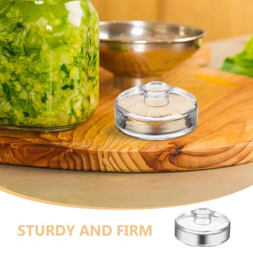 PRETYZOOM 3Pcs Fermentation Weights for Wide Mouth Jars Glass Fermenting Weights with Short Handle for Pickling and Food Storage Heavy Duty Kitchen Weights for Optimal Fermentation