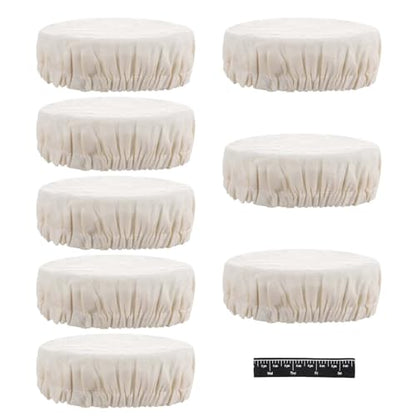 8Pcs Sourdough Jar Covers Mason Jar Cloth Cover for Sourdough Reusable Fermentation Lids Elastic Cotton Breathable Cloth Bowl Lid, Fits 3-4 Inch Jars Mouths