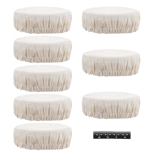 8Pcs Sourdough Jar Covers Mason Jar Cloth Cover for Sourdough Reusable Fermentation Lids Elastic Cotton Breathable Cloth Bowl Lid, Fits 3-4 Inch Jars Mouths