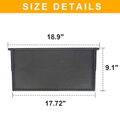 10 Pack Plastic Beekeeping Frames with Beeswax-Coated Foundation, All-in-One Deep Beehive Frames for Langstroth Hive Brood Boxes, for Backyard or Apiary Commercial Beekeepers, Black, 9-1/8 Inches - size: 10 Pack