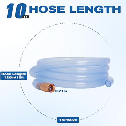 wadoy Shaker Siphon Hose 1/2",Gas Siphon Pump for Gasoline/Fuel/Water Transfer,Safety Self Priming Hose (10ft) - size: 10FT
