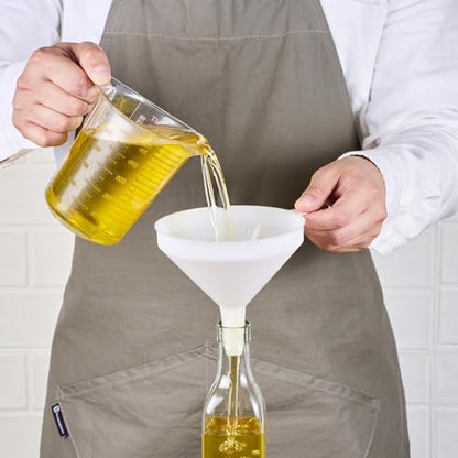 Restaurantware-Met Lux 16-ounce Plastic Funnel, 1 Plastic Funnel - Precise Spout, White Pouring Tool, Wide Spout, For Transferring Ingredients - size: 16 oz, style: Funnel