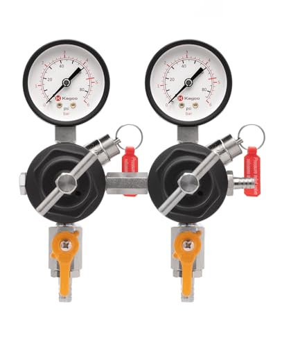 Kegco Secondary Regulator, Double Gauge, Black
