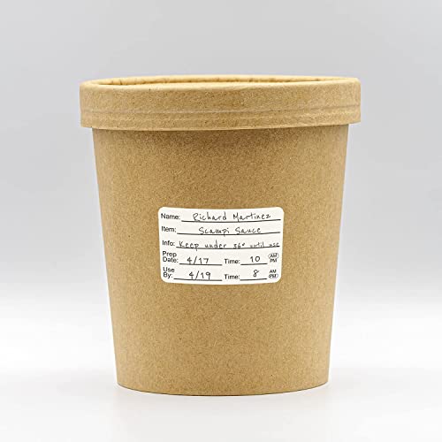 Black and White Food Prep Labels / 500 Removable Meal Prep Leftovers Stickers / 1.5" x 2.5" Food Container Labeling Sticker/Made in The USA - size: Removable 1.5” x 2.5”