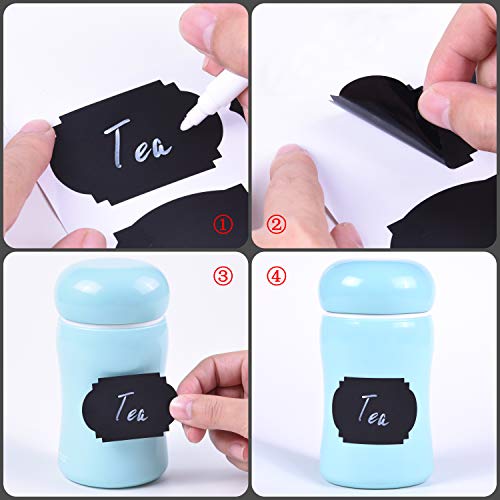 Wisdompro 190 Pcs Chalkboard Labels, Waterproof Blackboard Stickers | Multiple Sizes, Durable Vinyl, Reusable, Removable, for Storage Bins, Food Container, Mason Jars, Bottles - size: Small, Medium
