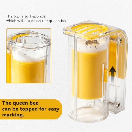 Pilipane Bee Queen Marking Marker Bottle, Queen Bee Catcher, Handed Queen bee Catcher Clip Holder Queen bee catching Marking Cage