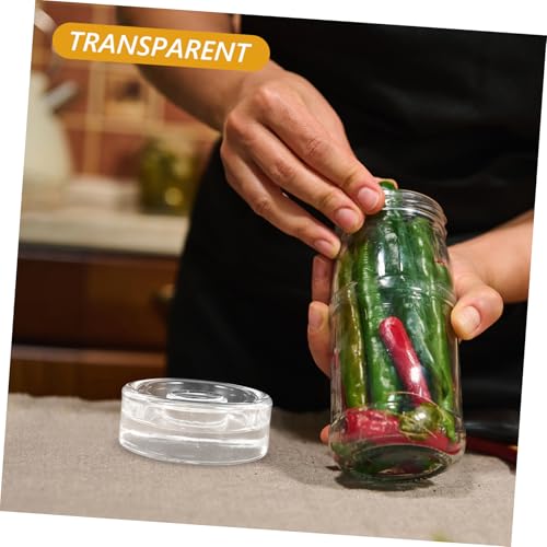 Healifty Wide Mouth Fermentation Glass Weight Heavy Stone for Home Canning 1 Piece for Pickling Vegetables and Fermenting Reusable Compatible Mason Jars
