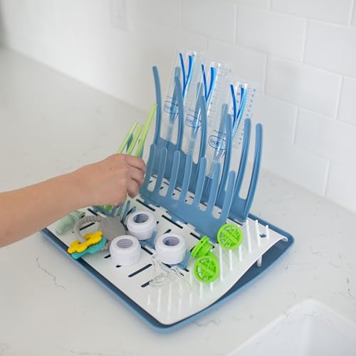 Dr. Brown's Folding Baby Bottle Drying Rack for Easy Storage - Dry Nipples, Pacifiers and Other Baby Essentials, BPA Free - color: Folding Drying Rack