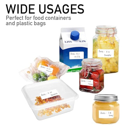 1000 Pcs Blank Removable Freezer Labels Water Oil Resistant for Food Containers Jars Pantry Organization (Each Measures 1” x 2”)