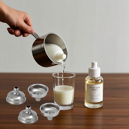 1.45'' Stainless Steel Mini Funnels 12pcs for Miniature Bottles, Essential Oils, DIY Lipbalms Cooking Spices Liquids, Homemade Make-Up Fillers (12)