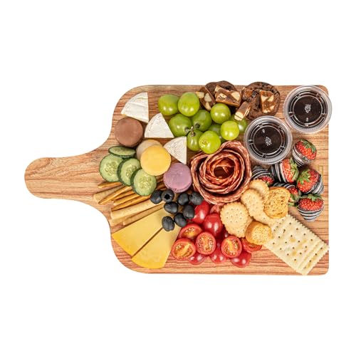 Restaurantware Cater Tek 15.8 x 9.8 Inch Charcuterie Boards 10 Faux Wood Cheese Boards - WIth Handle Stackable Paper Cardboard Charcuterie Boards Disposable For Serving At Catered Events - color: Natural, size: 15 3/4"