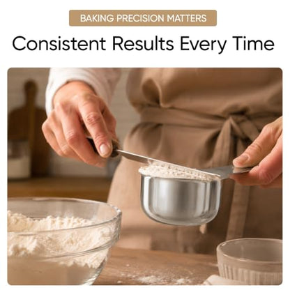 Color Up 2 Cup Measuring Cup, 480ml Stainless Steel Metal, Easy-Pour Spouts, Engraved Markings, Flat Base, Dishwasher Safe, for Dry and Liquid Ingredients - size: 2 Cup (480 ml) Chrome