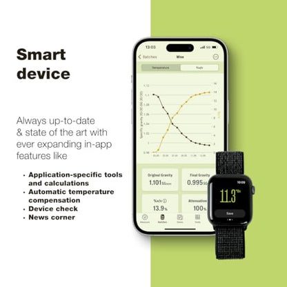 EasyDens Digital Hydrometer by Anton Paar – Bluetooth-Enabled for Precise Alcohol, Sugar, and Extract Measurement | Fast ABV Tester for Homebrewing, Distilling, Beer, Wine, Kombucha, and Spirits