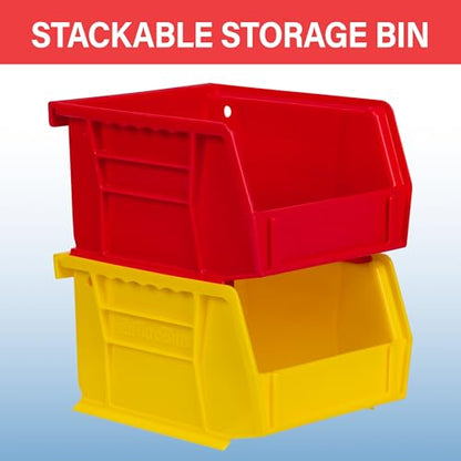 Akro-Mils 30210 AkroBins Plastic Storage Bins, Space-Saving Stackable Bins for Garage, Pantry, Craft Organization, 5" x 4" x 3", Green, 24-Pack - color: Green