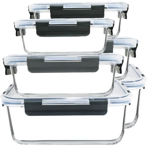 M MCIRCO 67.4oz(8.3 cup), 33.8oz(4.2 cup)& 18.6oz(2.1 cup) Extra Large Glass Food Storage Containers Set with Lids, 6 Pack Airtight Glass Storage Container for Microwave,Oven,Freezer Dishwasher - size: 6pcs