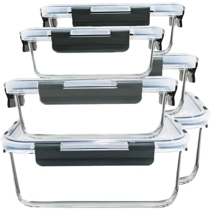 M MCIRCO 67.4oz(8.3 cup), 33.8oz(4.2 cup)& 18.6oz(2.1 cup) Extra Large Glass Food Storage Containers Set with Lids, 6 Pack Airtight Glass Storage Container for Microwave,Oven,Freezer Dishwasher - size: 6pcs