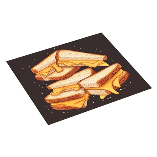 Cheese Sandwiches Dish Drying Mat for Kitchen Counter Absorbent Microfiber Dish Drying Pad 18x16 Inch Large Dishes Drainer Mats for Kitchen Countertops Sinks Draining Racks
