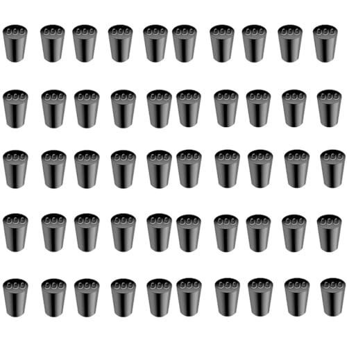 Laboratory Grade Rubber Stoppers, 50 Pieces Assorted Tapered Bungs Set, 000# Solid Black Round Rubbers Hole Plugs - size: 50pcs 000#