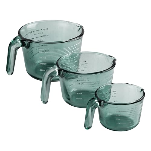 COOK WITH COLOR Glass Measuring Cups - Ideal for Cooking and Baking, Green - color: Green