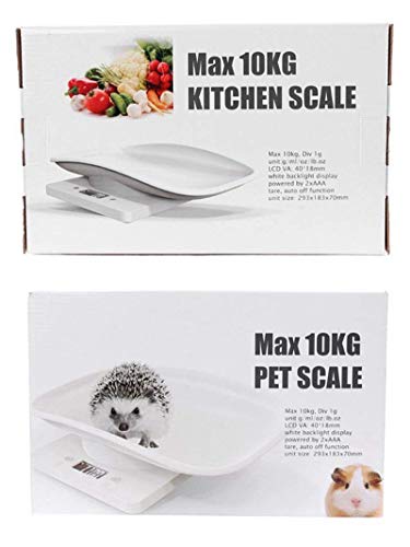 Digital Pet Scale LCD Electronic Small Animals Weighing Scale, Kitchen Food Scale, Mini Precision Grams Weight Balance Scale with g/ml/oz/lb for Pup/Cat/Hedgehog/Ferret/Hamster/Tortoise/Lizard