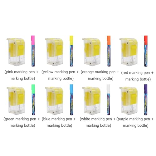 Queen Bee Marker Bottle 2pcs 8 Colors Beekeeping Marker Bottle with Marking Pen Queen King Bee Catcher Beekeeper Equipment Tool(Yellow) - color: Yellow