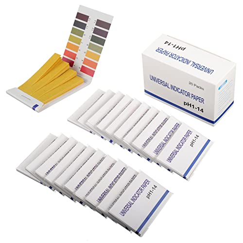 BOJACK 20 Pack 80 Strips (1600 Strips) pH 1-14 Test Paper Extensive Test Paper Litmus Test Paper 400 Strips pH Test for Water Soil Testing Pet Food pH Monitoring - size: 20 Packs
