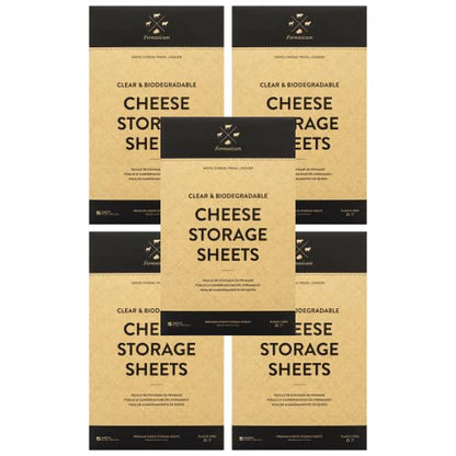 Formaticum Cheese Storage Sheets - Cheese Saver from France- Professional Earth Friendly Transparent Cheese Wrap - Cheese Sheet Savers of wood-based cellulose fibers - Clear 75 Sheets with 9" x 12" - size: 75 Sheets (5 Boxes)