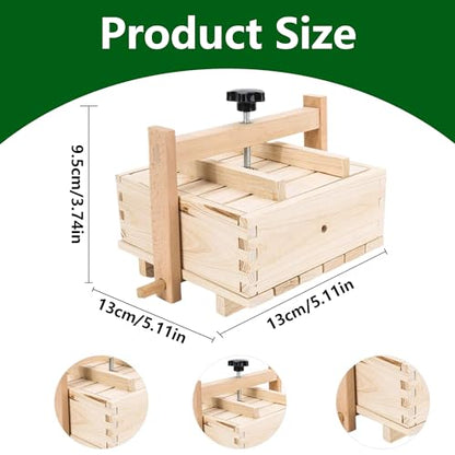 Wooden Tofu Press Mold: Homemade Tofu Maker Pressing Mold, Soybean Curd Making Machine, Cheese Maker Set for Home Kitchen, Tofu Making Kit for Tofu Lover Tofu Press Mold Box