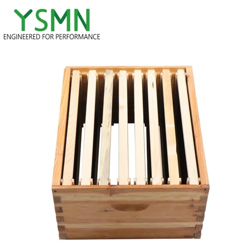 8 Frame Langstroth Bee Hive Coated with Beeswax Includes Beehive Frames and Waxed Foundations (2 Deep Boxes 2 Medium Boxes)