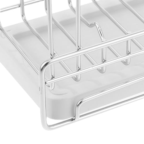 Alipis Stainless Steel Bottle Drying Rack and Desktop Cup Organizer with Drainboard Kitchen Countertop Water Cup Holder for Mason Jars Mugs Sports Bottles