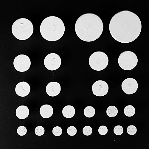 26 Pack Solid Rubber Stopper, White Lab Plug, 000# - 8# Sizes Assortment, 11 Assorted Sizes