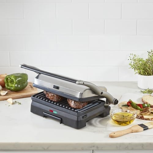 Cuisinart Griddler® Indoor Grill & Panini Press, Dishwasher-Safe Nonstick Cooking Plates, Stainless Steel, GR-11NAS - style: New Version- Griddler